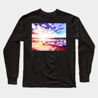 Beach Sunset Cloudy Day Long Sleeve T-Shirt